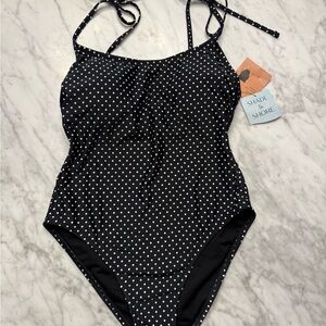 Shade & Shore Black and White Polka Dot Girls' One-Piece Swimsuit